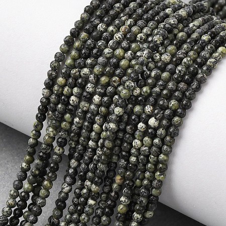 Natural Serpentine/Green Lace Stone Beads Strands G-Z116-A16-2mm-1