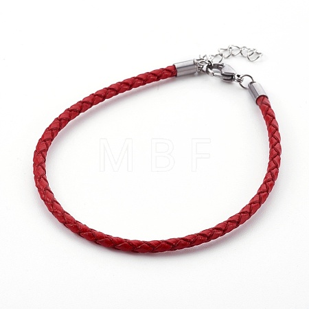 Braided Leather Cord Bracelet Making MAK-L018-05B-1