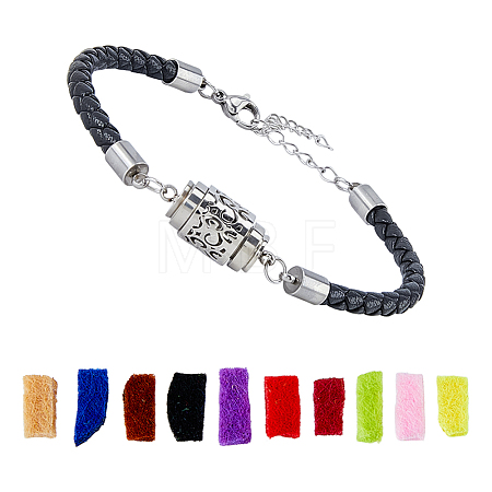 1Pc 304 Stainless Steel Perfume Diffuser Column Link Bracelets BJEW-FG0001-08A-1