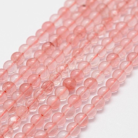 Cherry Quartz Beads Strands G-N0185-03-3mm-1