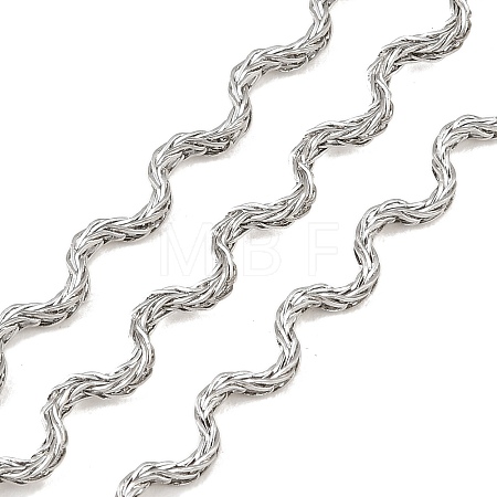 304 Stainless Steel Wavy Link Chains CHS-L034-09P-1