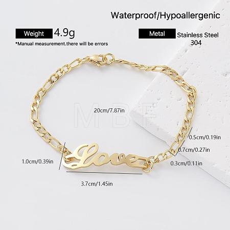 Vintage 304 Stainless Steel Link Bracelets for Women CS6092-6-1
