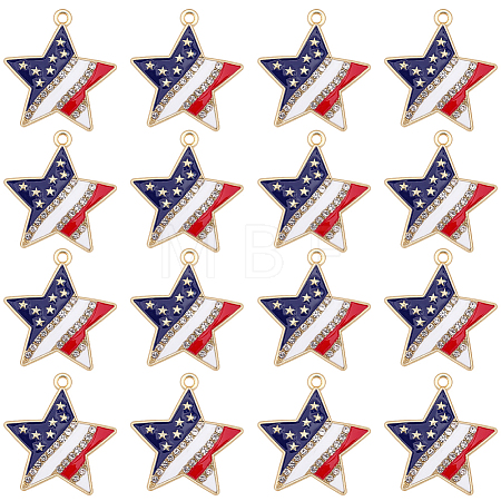 20Pcs Independence Day Alloy Enamel Pendants ENAM-SC0008-28-1
