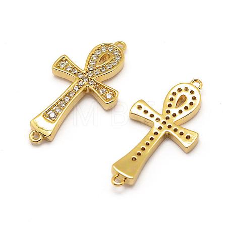Brass Micro Pave Grade AAA Cubic Zirconia Links ZIRC-G100-21G-NR-1