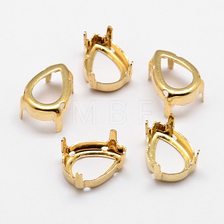 Flat Teardrop Brass Sew on Prong Settings X-KK-N0084-A02-13x18G-1