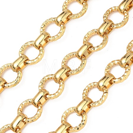 304 Stainless Steel Textured Ring Link Chains CHS-K023-11B-G-1