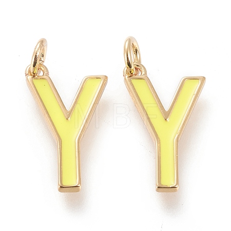 Brass Enamel Pendants KK-R139-02Y-1