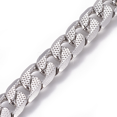 Tarnish Resistant 304 Stainless Steel Cuban Link Chains CHS-L020-042P-1