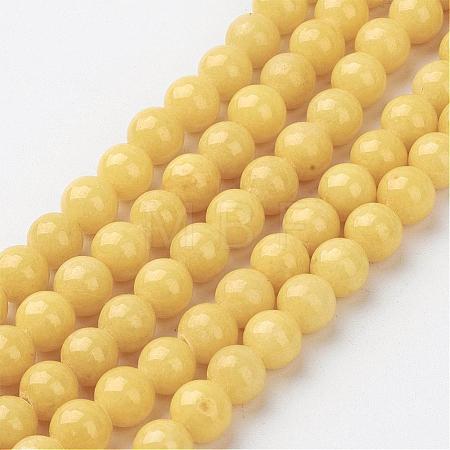 Natural Mashan Jade Round Beads Strands G-D263-6mm-XS07-1