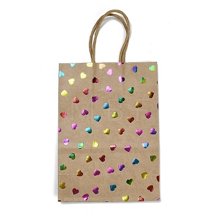 Rainbow Color Stamping Kraft Paper Gift Tote Bags LS-ABAG-K005-01F-1