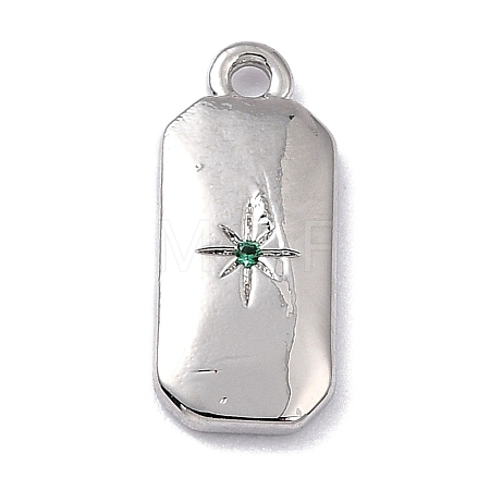 Brass Micro Pave Cubic Zirconia Charms ZIRC-I054-12P-04-1