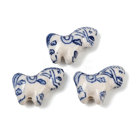 Animal Theme Blue and White Porcelain Beads PORC-Z007-05C-1