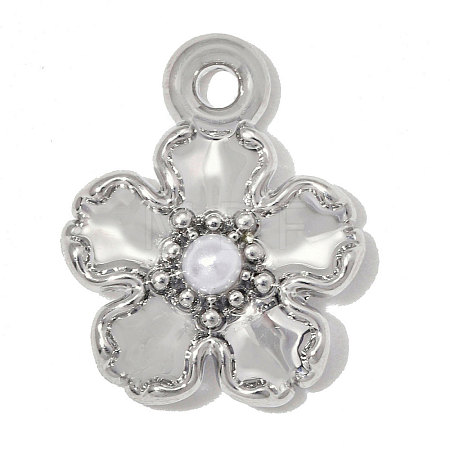 Zinc Alloy & ABS Plastic Imitation Pearl Charms AL-OY001-11P-1