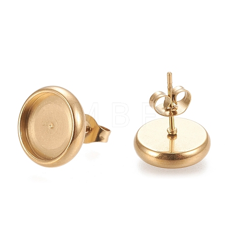 Ion Plating(IP) 304 Stainless Steel Stud Earring Settings X-STAS-K202-05D-G-1