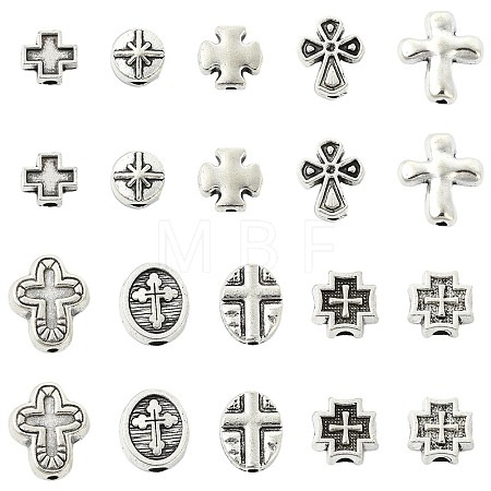 100Pcs 10 Styles Tibetan Styles Alloy Beads FIND-CJ0006-03-1