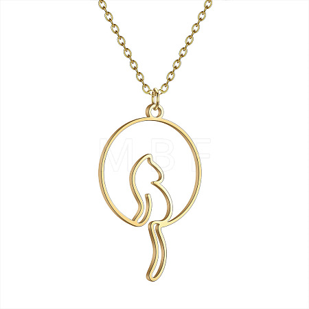 304 Stainless Steel Laser Cut Pendant Necklaces FS-WGA4904-13-1