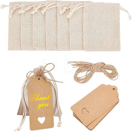10Pcs Cotton Packing Pouches Drawstring Bags ABAG-NB0001-41B-1
