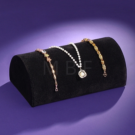 Velvet Necklace Half Round Display Stand PW-WG66283-02-1