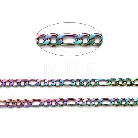 Ion Plating(IP) 304 Stainless Steel Figaro Chains CHS-H007-30MC-1