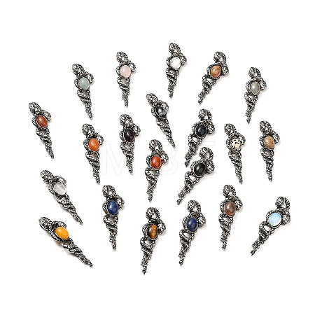 Natural & Synthetic Mixed Gemstone Big Pendants G-B033-06AS-1
