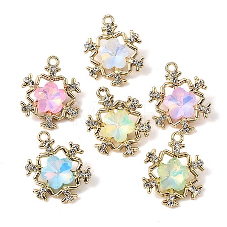 UV Plating Alloy Glass Pendants FIND-K032-02G-1