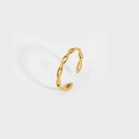 Minimalist adjustable 304 Stainless Steel ring with woven lines RP5581-1