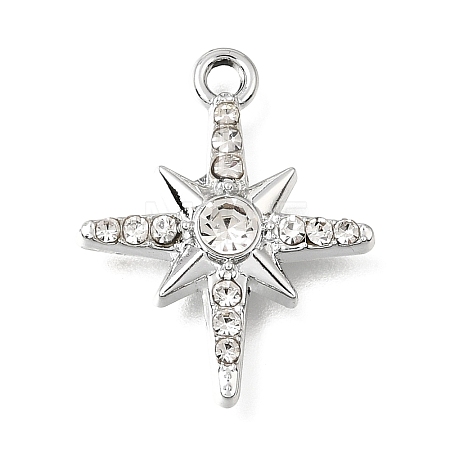 UV Plating Alloy Crystal Rhinestone Pendants RB-CBAD37D-12P-1