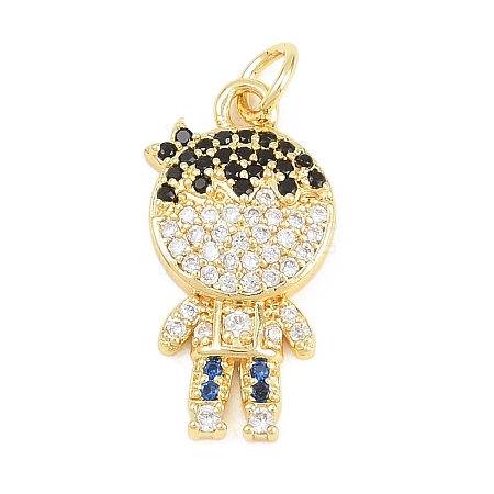 Brass Micro Pave Cubic Zirconia Pendants KK-D258-36G-04-1