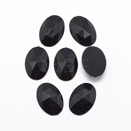 Acrylic Rhinestone Flat Back Cabochons GACR-Q011-13x18-01-1