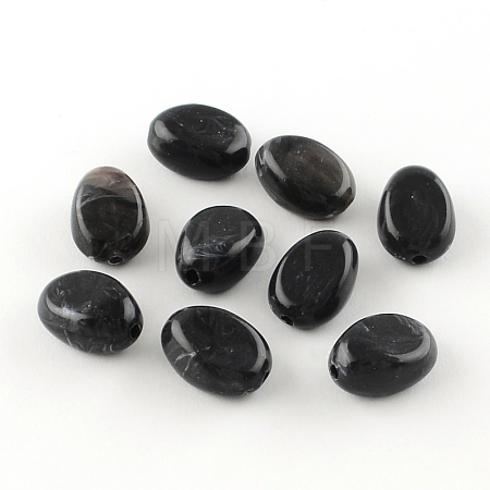 Oval Imitation Gemstone Acrylic Beads OACR-R052-01-1
