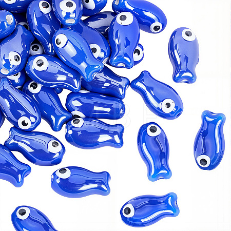 40Pcs Handmade Porcelain Ceramic Beads PORC-LT0001-07-1
