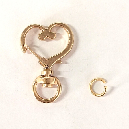 Heart Alloy Swivel Clasps PURS-PW0001-429KCG-1