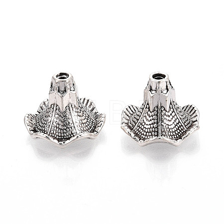 Tibetan Style Alloy Bead Caps TIBEB-T004-16AS-1