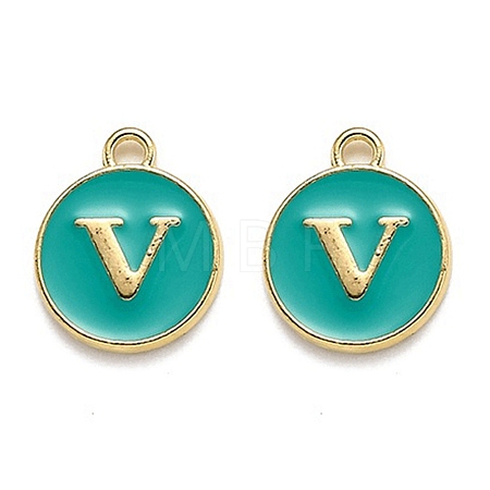Golden Plated Alloy Enamel Charms LS-ENAM-Q437-15V-1