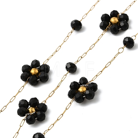 Handmade 304 Stainless Steel Beaded Chains CHS-L031-08G-03-1