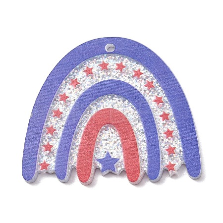 Independence Day Printed Transparent Acrylic Pendants OACR-B055-02E-1