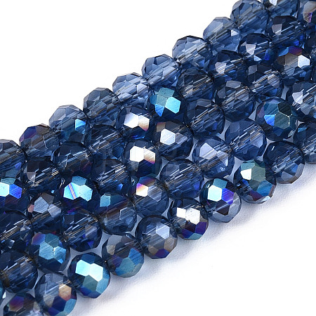 Electroplate Transparent Glass Beads Strands EGLA-N054-T4mm-A02-1