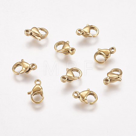 Ion Plating(IP) 304 Stainless Steel Lobster Claw Clasps LS-STAS-P185-9-G-1