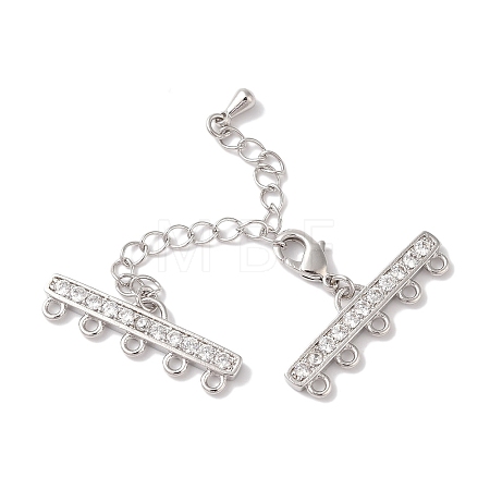 Brass Micro Pave Cubic Zirconia Chain Extender KK-L216-004D-P-1