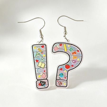 Printed Iron Acrylic Dangle Earrings WG12E88-01-1