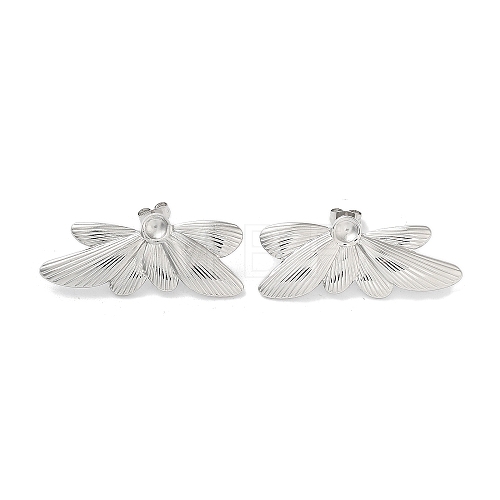 Butterfly 304 Stainless Steel Stud Earrings Findings EJEW-L272-007P-1