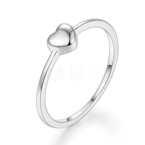 Simple 925 Silver Heart Finger Ring DZ1793-3-1