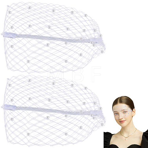 Polyester Mesh Veil Headband OHAR-WH0015-29B-1