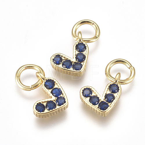 Brass Micro Pave Cubic Zirconia Charms ZIRC-F111-08G-02-1