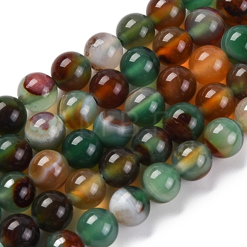 Natural Striped Agate/Banded Agate Beads Strands G-Z060-A01-A22-1