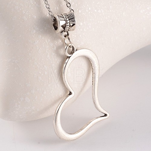 Heart Tibetan Style Alloy European Dangle Charms PALLOY-JF00091-03-1