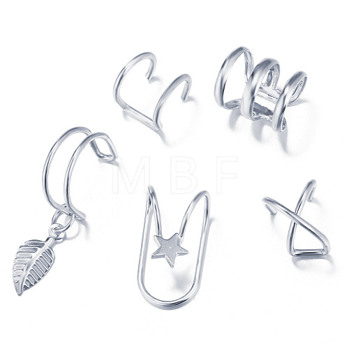 5 Pcs Alloy Cuff Earring Kits for Women WG0D93E-37-1