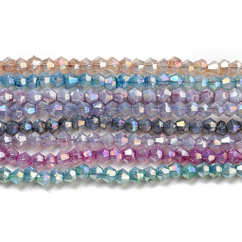 Baking Painted Transparent Glass Beads Strands DGLA-F002-04-1