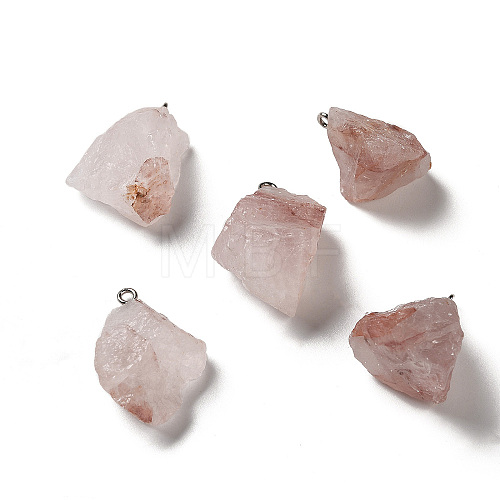 Raw Rough Natural Ferruginous Quartz Pendants G-A028-01F-1