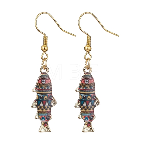 Light Gold Alloy Enamel Dangle Earrings EJEW-JE05607-08-1